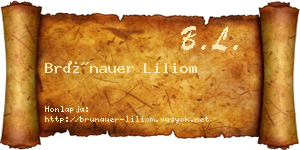 Brünauer Liliom névjegykártya